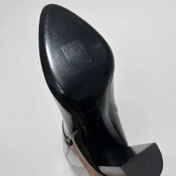 Saint Laurent Tall Knee-High Black Patent Leather Boots 40 - Picture 8 of 13